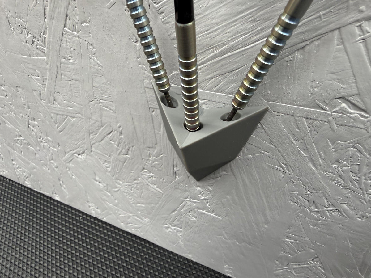 Grey Wall Mounted Dart Holder | 3 Dart Wall Rack | 3D Printed Darts Storage | Gift for Dart Players