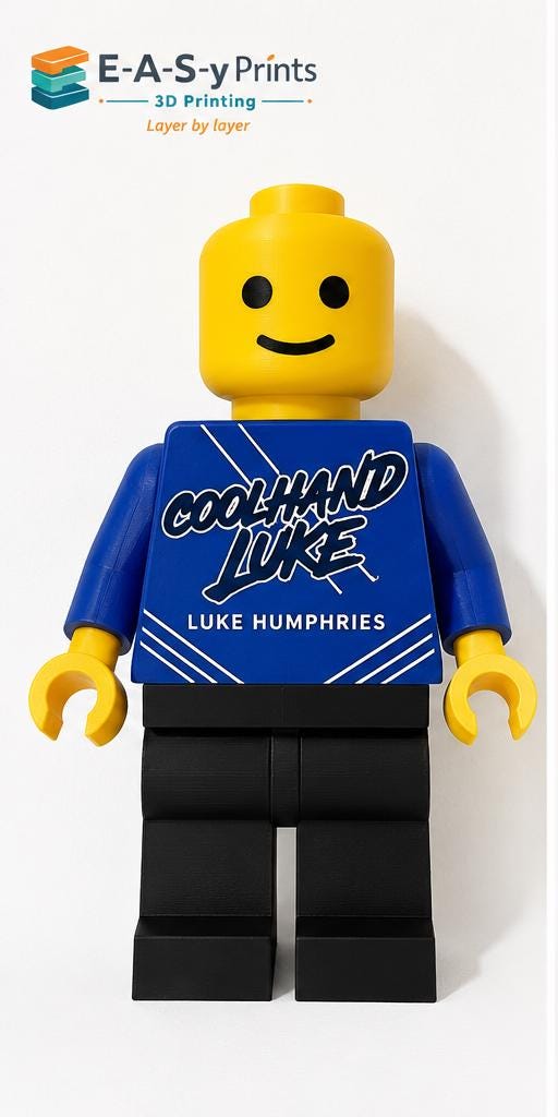 Large block man, darts based Cool Hand Humphries 15CM tall