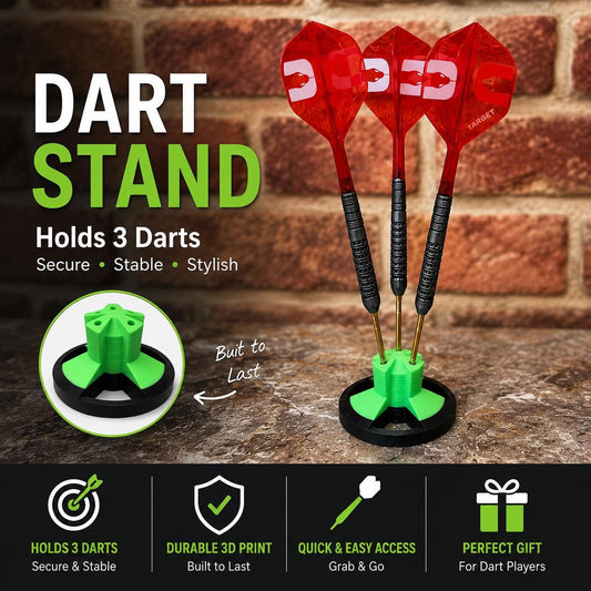 MVG Inspired 3 Dart Stand | 3D Printed Dart Holder | Holds 3 Steel Tip Darts | Display & Storage Stand | Perfect Dart Gift
