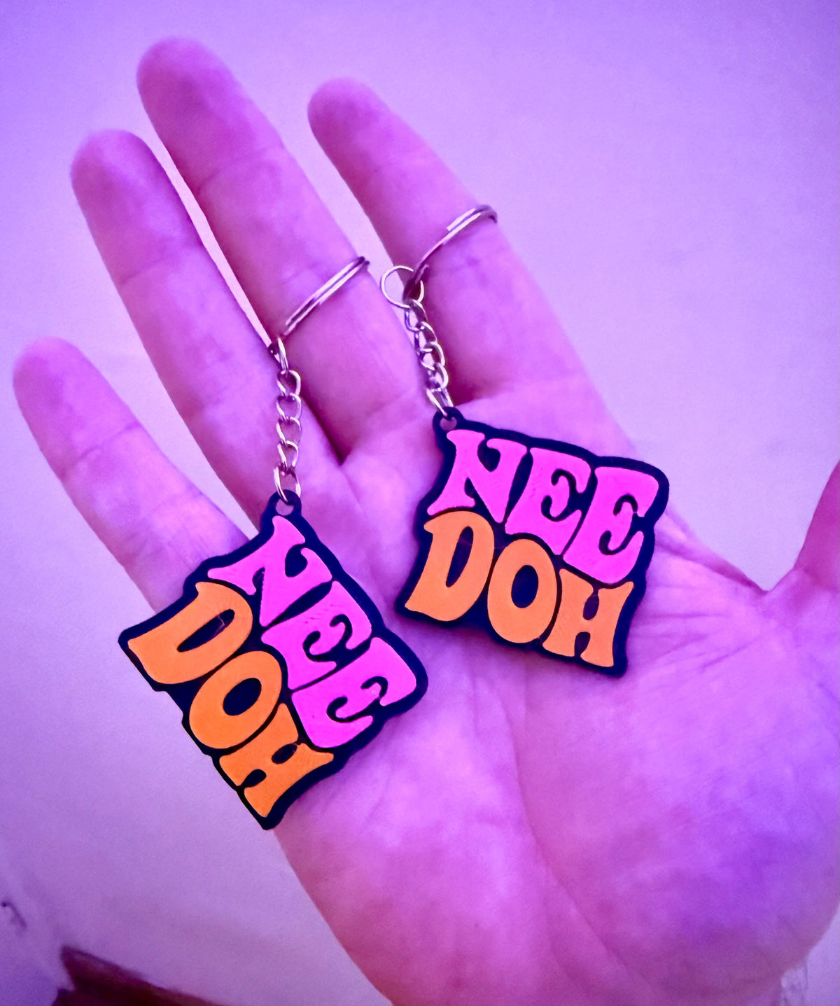 NeeDoh Keyring | 3D Printed Fidget Fan Keychain | Colourful Bag Charm | Fun Gift for NeeDoh Fans