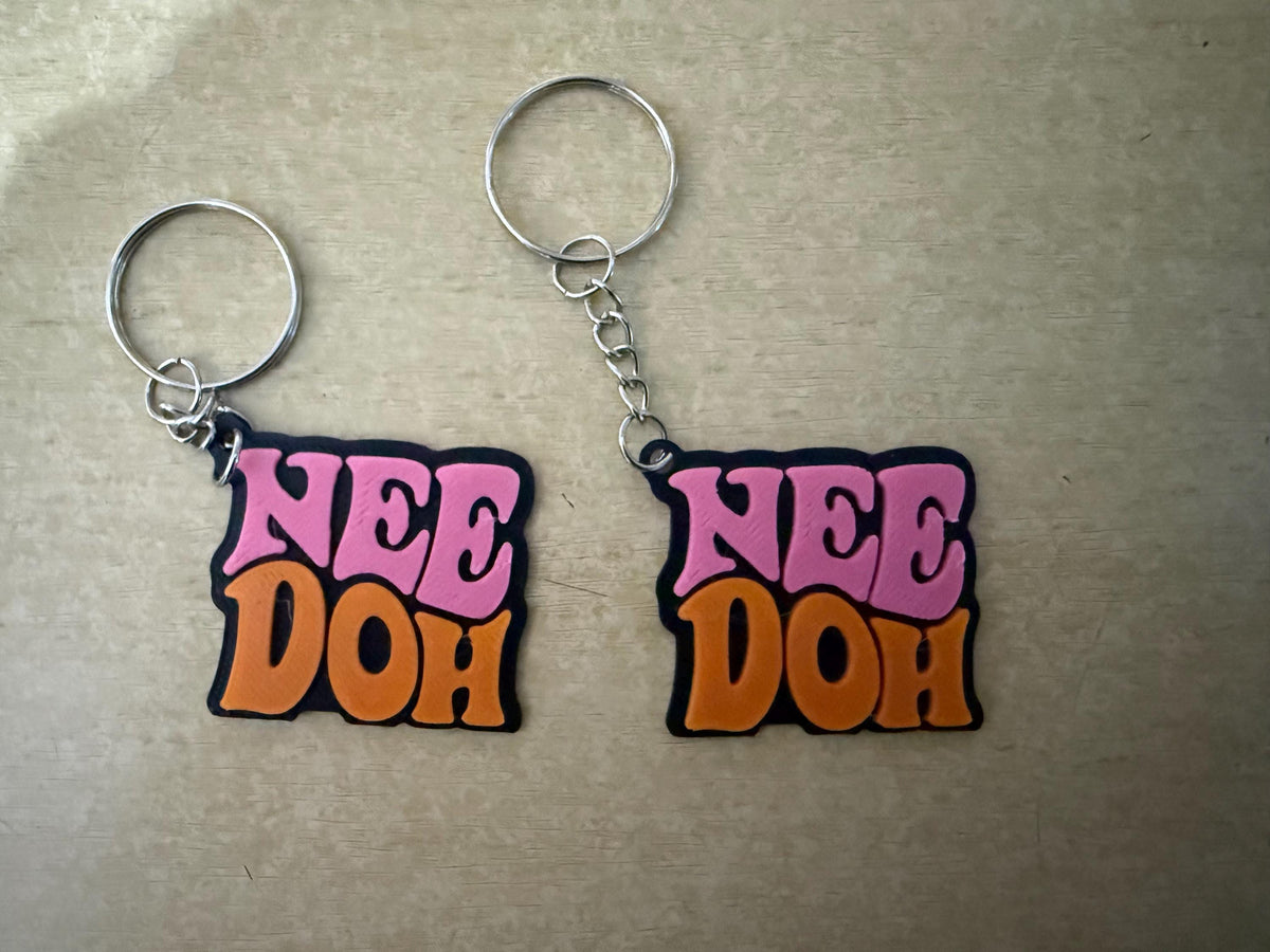 NeeDoh Keyring | 3D Printed Fidget Fan Keychain | Colourful Bag Charm | Fun Gift for NeeDoh Fans