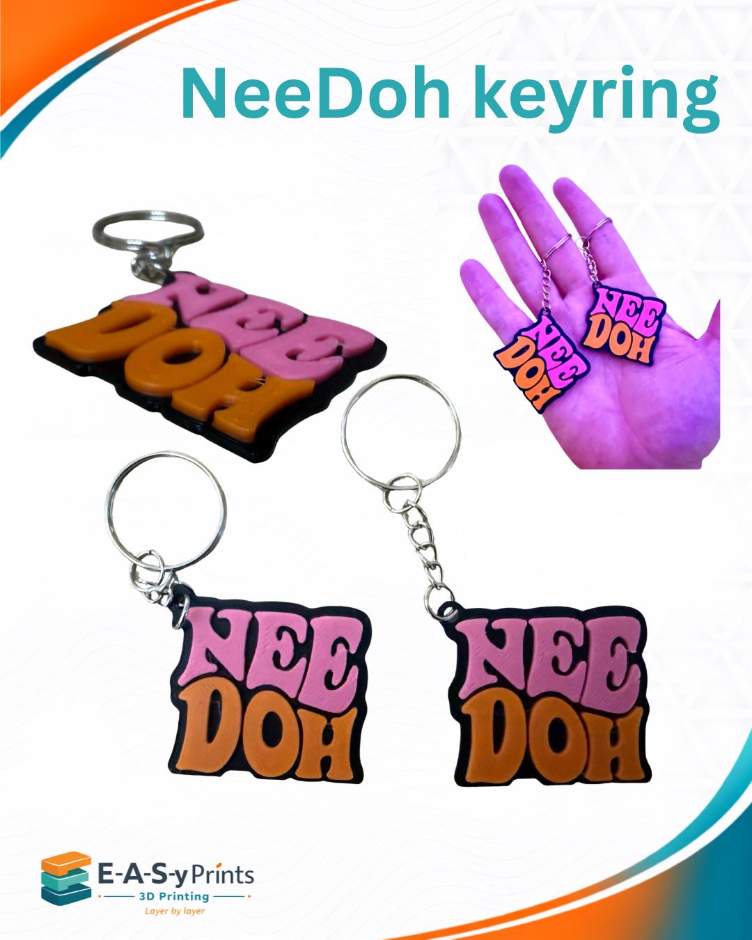 NeeDoh Keyring | 3D Printed Fidget Fan Keychain | Colourful Bag Charm | Fun Gift for NeeDoh Fans