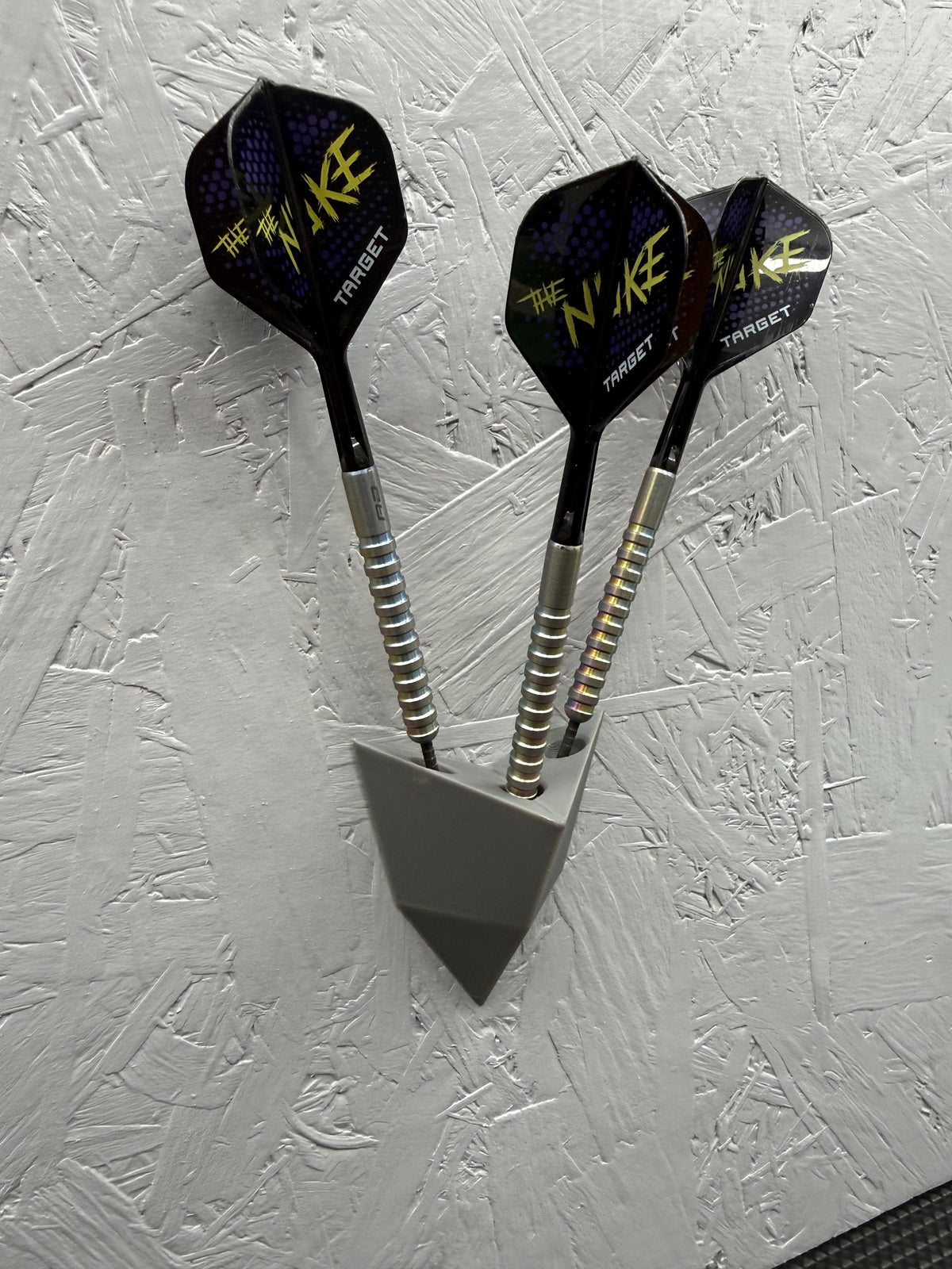 Grey Wall Mounted Dart Holder | 3 Dart Wall Rack | 3D Printed Darts Storage | Gift for Dart Players