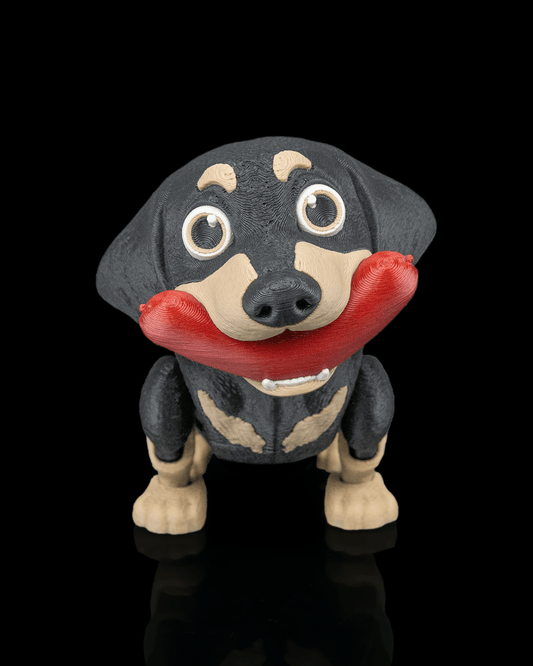 🐾 Frank the Movable Dachshund – 3D Printed Articulated Toy