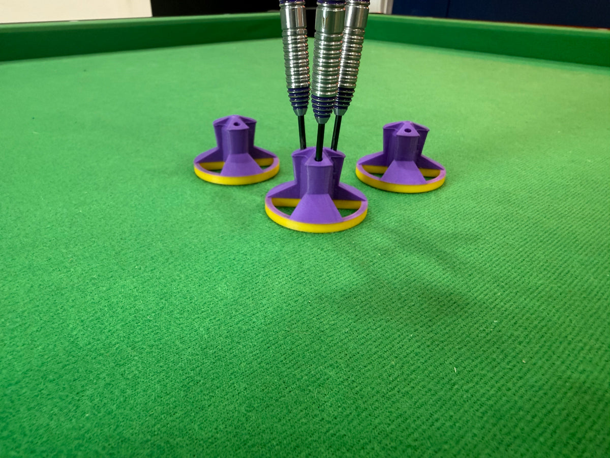 3D Printed Dart Stands – Luke Littler Inspired Purple Yellow Display Holders