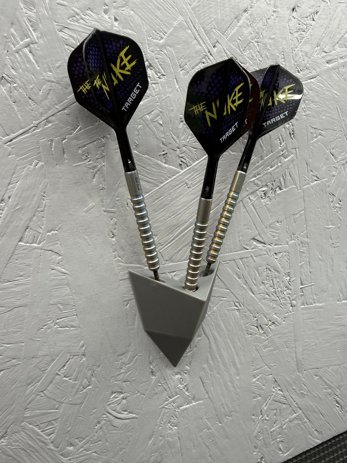 Grey Wall Mounted Dart Holder | 3 Dart Wall Rack | 3D Printed Darts Storage | Gift for Dart Players