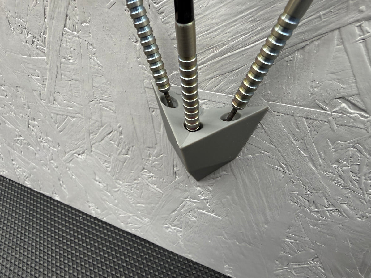 Grey Wall Mounted Dart Holder | 3 Dart Wall Rack | 3D Printed Darts Storage | Gift for Dart Players