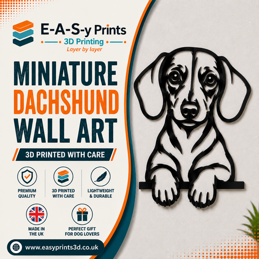 3D Dachshund  Wall Art - Modern Dog Silhouette