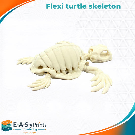 Articulated Skeleton Turtle – 3D Printed Flexible Fidget Toy | Poseable Turtle | Gothic Decor | Desk Companion | Unique Gift