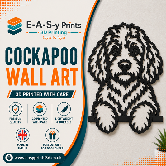 3D Cockapoo Wall Art - Modern Dog Silhouette
