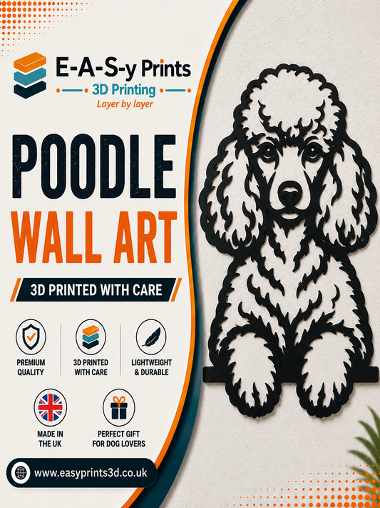 3D Poodle Wall Art - Modern Dog Silhouette
