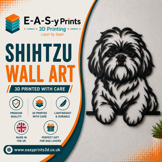 3D Shihtzu Wall Art - Modern Dog Silhouette