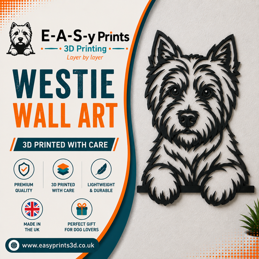 3D Printed Wall Art -West highland white terrier - Modern Dog Silhouette